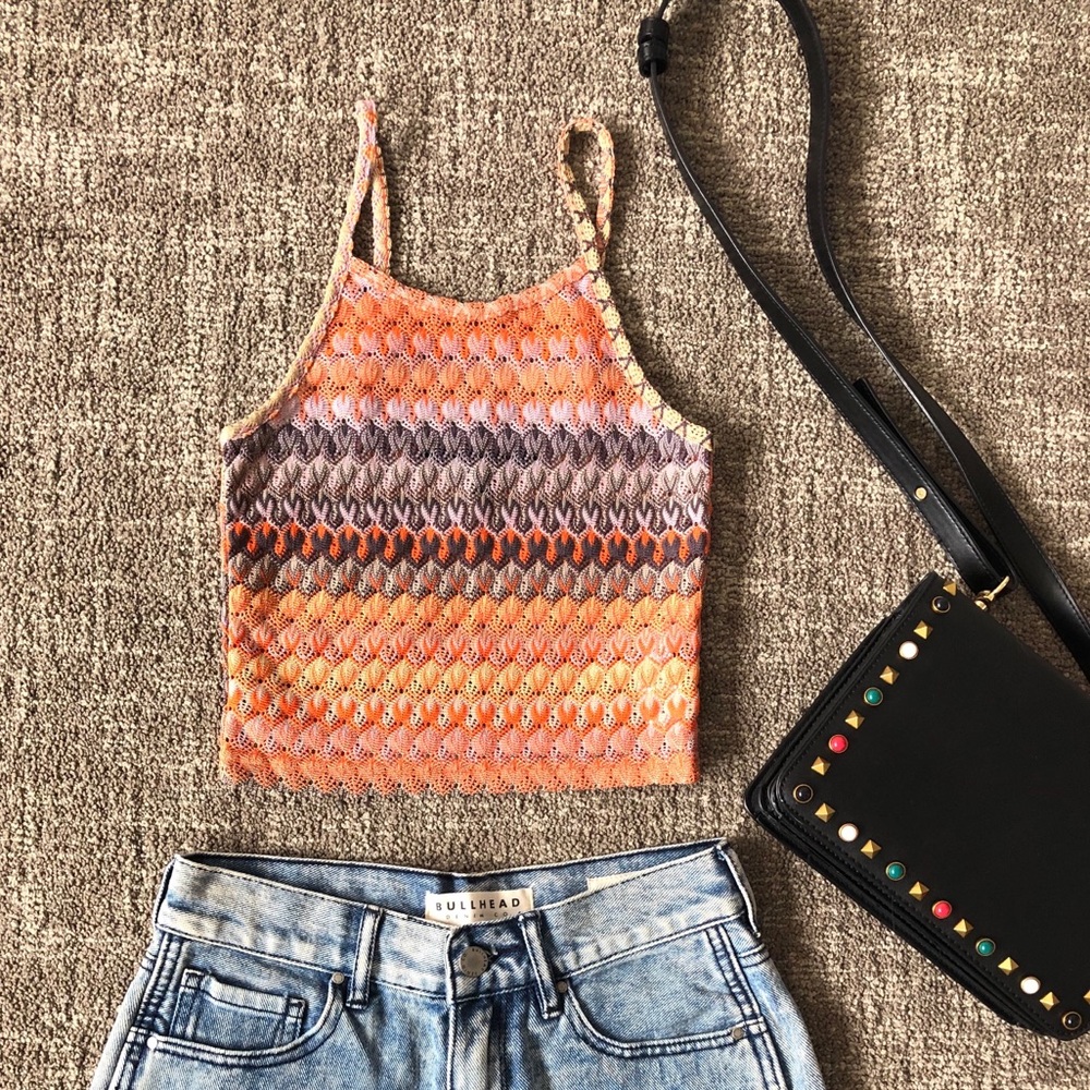 LIKE🆕Topshop Textured Multicolor Crop Top